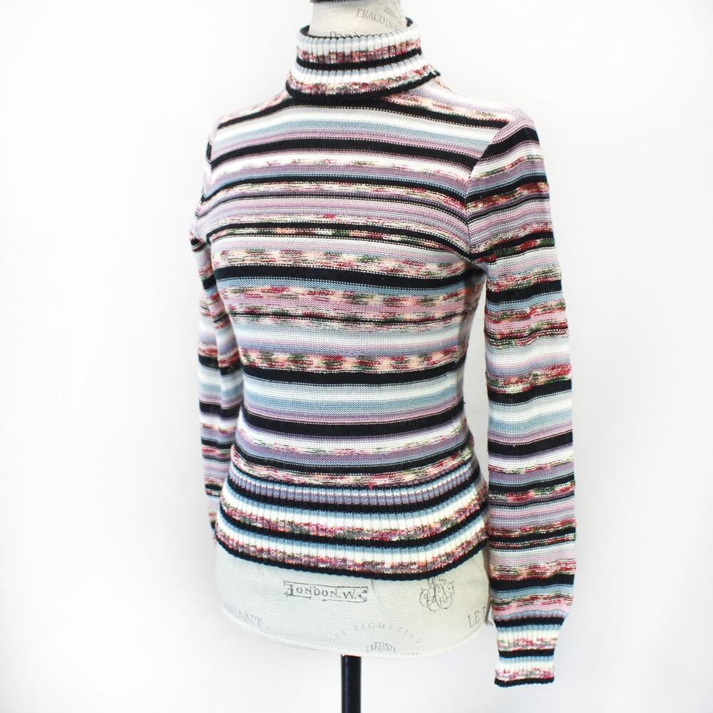Bronson of California 70’s indie retro Vtg Sweater Turtleneck Striped Medium